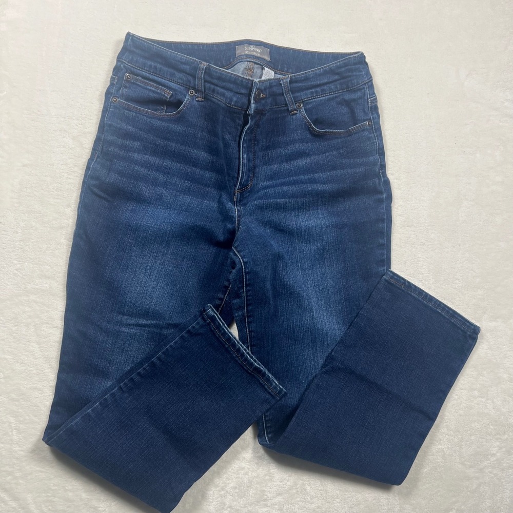 Chicos So Slimming Jeans Womens 1.5 US 10 Blue Dark Wash Straight Leg Denim